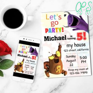 Robot And Monster Birthday Invitation Customizable Template to Print at Home Instant Download