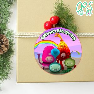 Buddi Cartoon Circle Sticker Template Customizable to Print at Home Instant Download