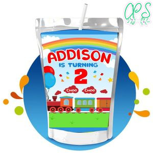 Choo Choo Capri Sun Birthday Labels Digital File Printable Instant Download