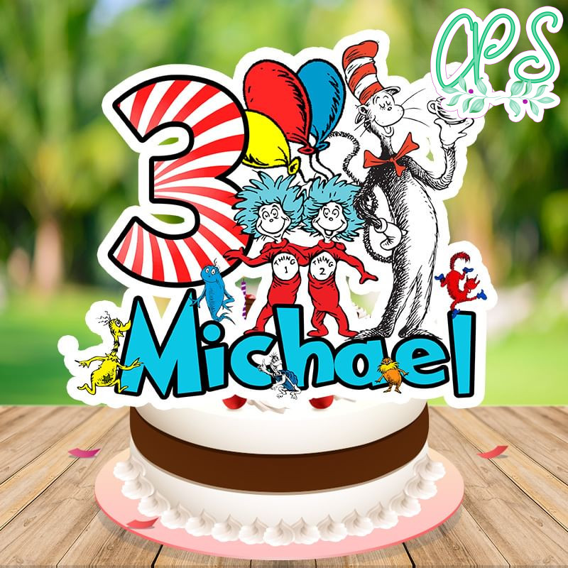 Dr seuss Cake Topper Template Printable DIY | Partyinvitedesign