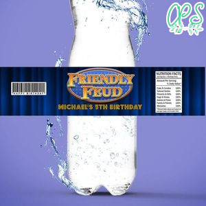 Friendly Feud Birthday Water Bottle Label Template To Print At Home Instant Download