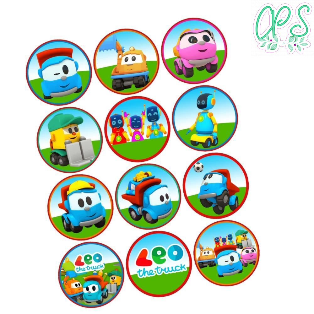 Leo The Truck Cupcake Toppers Template Printable Instant Download
