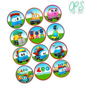 Leo The Truck Cupcake Toppers Template Printable Instant Download