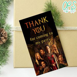 House Of The Dragon Thank You Tag Customizable Template To Print At Home Instant Download