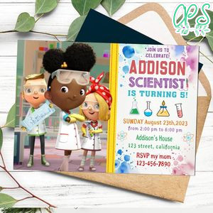 Ada Twist scientist Birthday Invitation Customizable Template to Print at Home Instant Download