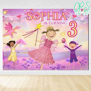 Pinkalicious Birthday Backdrop Digital File Template Instant Download