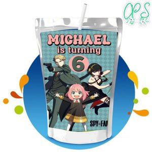 Spy family Capri Sun Birthday Labels Digital File Printable Instant Download
