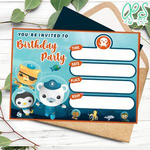 Octonauts fill in blank Invitation Customizable Template to Print at Home Instant Download