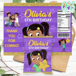 Nina's World Birthday Party Chip Bag Digital File Printable Instant Download