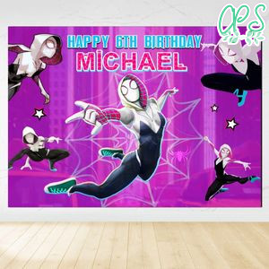 Gwen Birthday Backdrop Digital File Template Instant Download