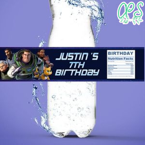 Lightyear Birthday Water Bottle Label Template to Print at Home Instant Download
