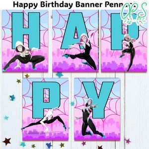 Gwen Banner Pennant Digital File Template Instant Download