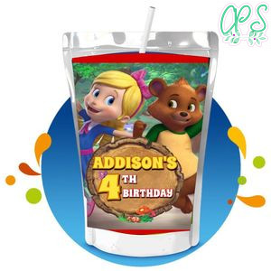 Goldie and Bear Capri Sun Birthday Labels Digital File Printable Instant Download