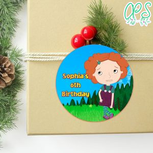 Nina Needs To Go Circle Sticker Template Customizable to Print at Home Instant Download