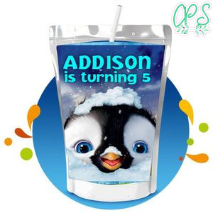 Happy Feet Capri Sun Birthday Labels Digital File Printable Instant Download