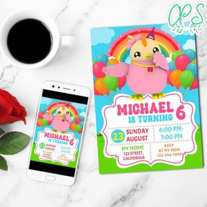 Nana didi & friends Birthday Flyer Customizable Template to Print at Home Instant Download