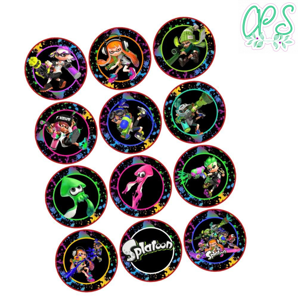 Splatoon Cupcake Toppers Template Printable Instant Download ...
