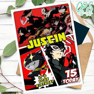 Joker Persona 5 Personalized Birthday Card