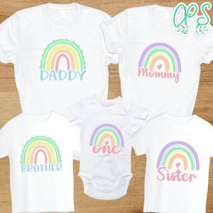 Pastel Rainbow Family Birthday Party PNG file template