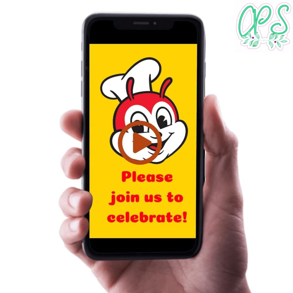 Jollibee Birthday Video Invitation Digital Template Customizable Instant Download