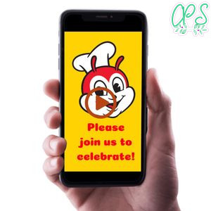 Jollibee Birthday Video Invitation Digital Template Customizable Instant Download