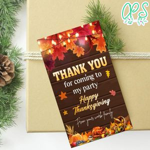Thanksgiving Thank You Tag Customizable Template To Print At Home Instant Download