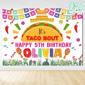 Taco Birthday Backdrop Digital File Template Instant Download