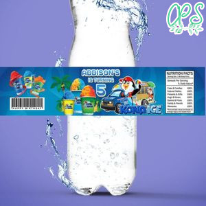 Kona ice Birthday Water Bottle Label Template to Print at Home Instant Download