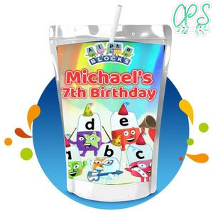 Alphablocks Capri Sun Birthday Labels Digital File Printable Instant Download