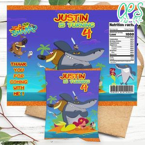 Zig & Sharko Birthday Honey Buns Snack Bag Label Customizable Instant Download