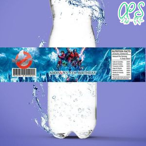 Ghostbusters Frozen Empire Bottle Label Birthday Water Bottle Label Template to Print at Home Instant Download