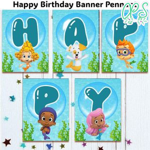 Bubble Guppies Banner Pennant Digital File Template Instant Download