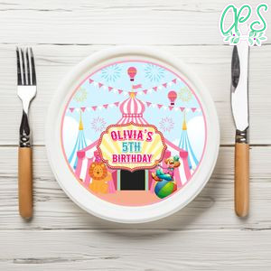 Pink Carn Birthday Plate Template Customizable To Print At Home Instant Download