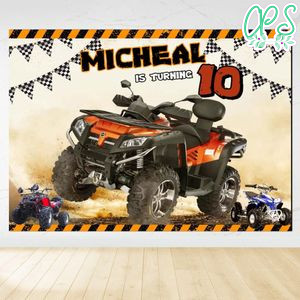 Four Wheeler Birthday Backdrop Digital File Template Instant Download