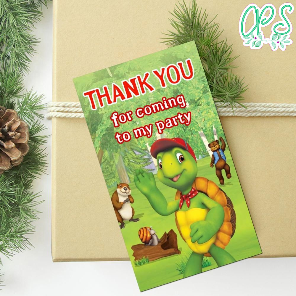 Franklin The Turtle Thank You Tag Customizable Template To Print At Home Instant Download