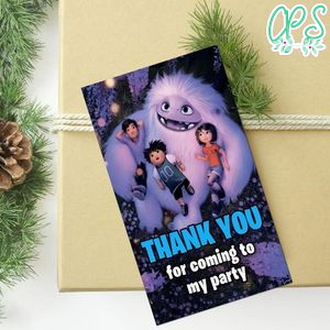 Abominable Thank You Tag Customizable Template To Print At Home Instant Download