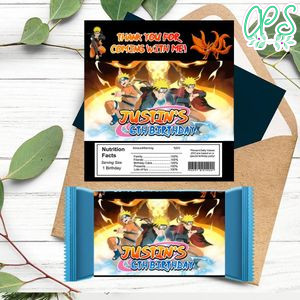 Naruto Shippuden Label Candy Bar Label Customizable Template Instant Download