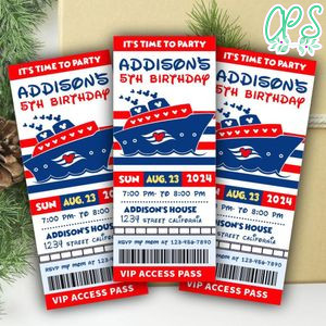 Disney Cruise Ticket Invitation Customizable Template Instant Download