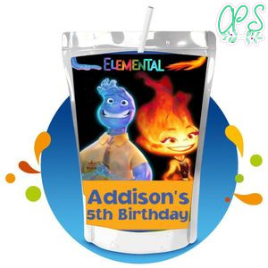 Elemental Pixar Capri Sun Birthday Labels Digital File Printable Instant Download