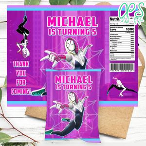 Gwen Birthday Party Chip Bag Digital File Printable Instant Download