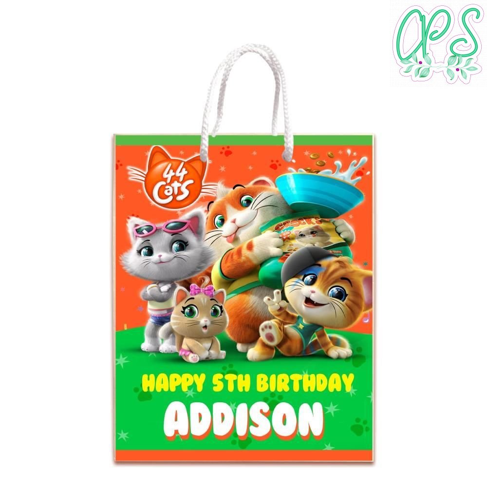 44 Cats Gift Bag Label Template Printable Instant Download
