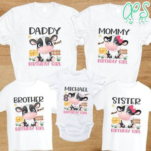 Cow Girl Family Birthday Vacation PNG file template