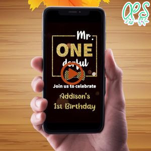 Mr onederful Birthday Video Invitation Digital Template Customizable Instant Download