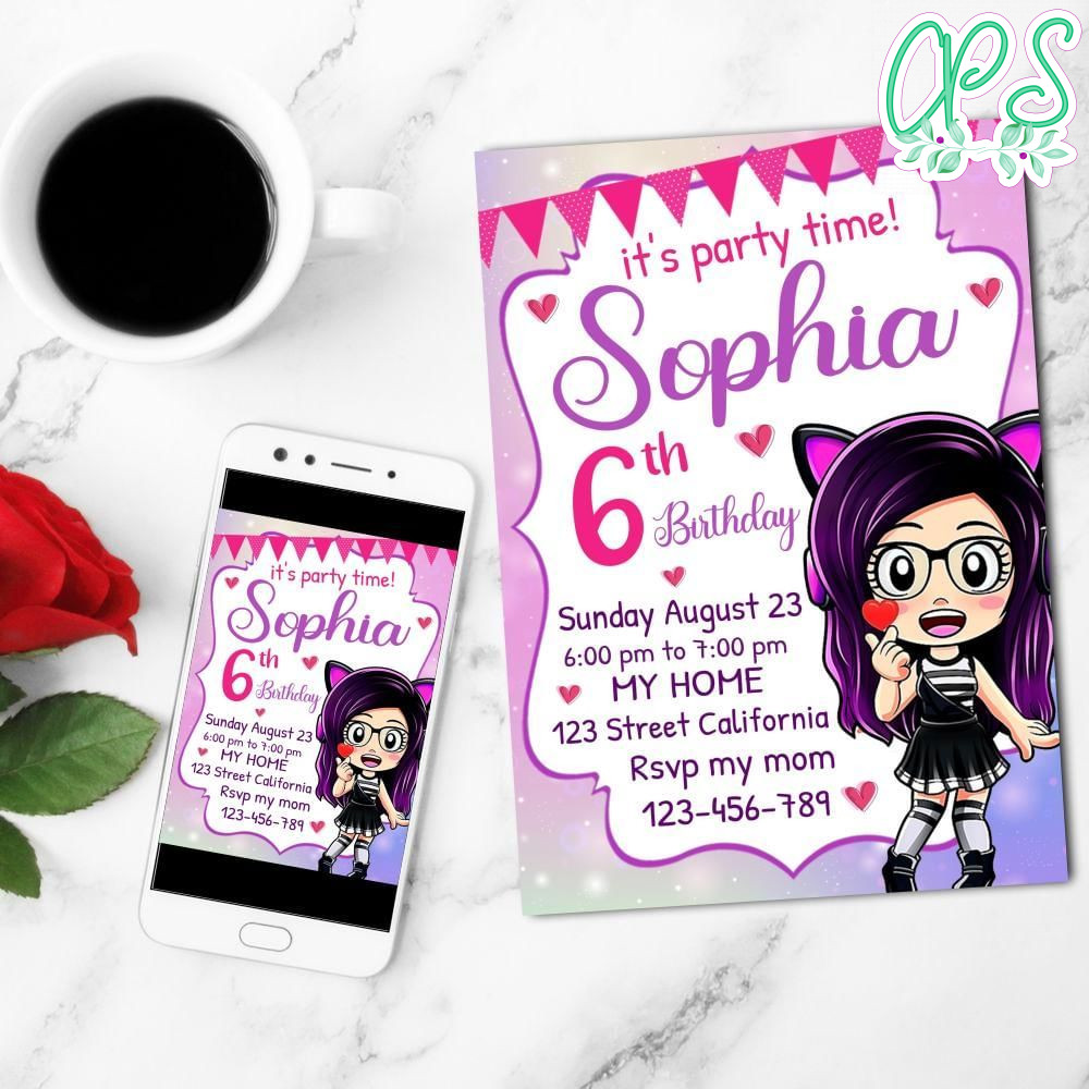 Kori Juega Mobile Invite Customizable Template Instant Download