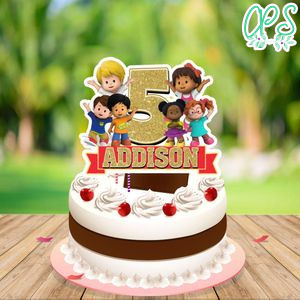 Little People Cake Topper Template Printable Instant Download