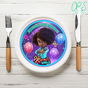 Karma's World Birthday Plate Template Customizable To Print At Home Instant Download