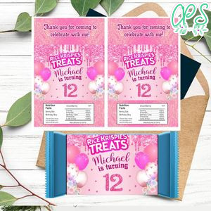 Shades of pink Rice Krispies Treats Template Printable Instant Download