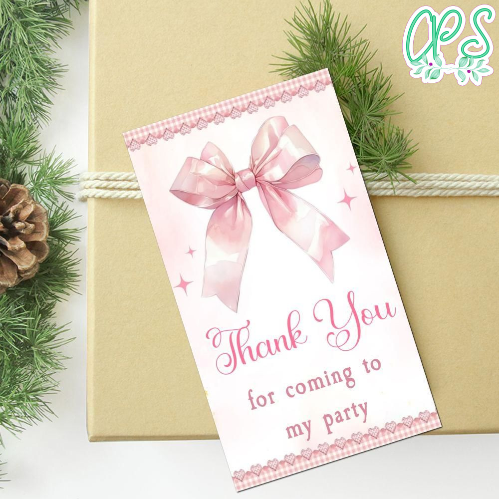 Coquette Thank You Tag Customizable Template To Print At Home Instant Download