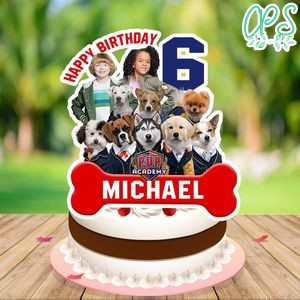 Pup academy Birthday Cake Topper Template Printable Instant Download