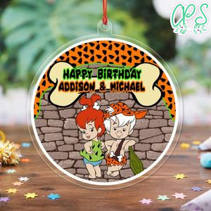 Flintstone Pebbles And Bam Bam Acrylic Ornament Birthday Gift
